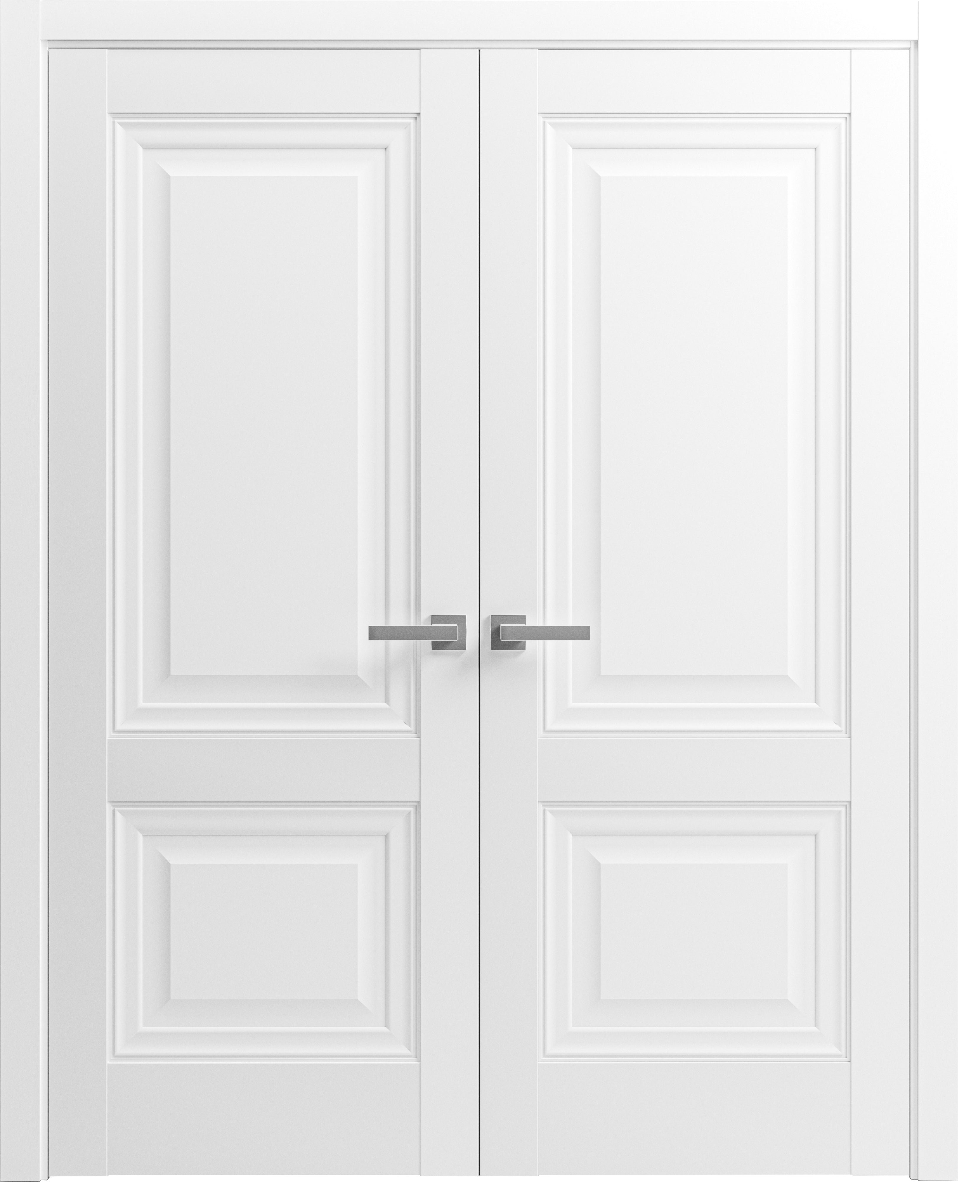 SARTODOORS Solid French Double Doors Lucia 8831 White Silk Wood